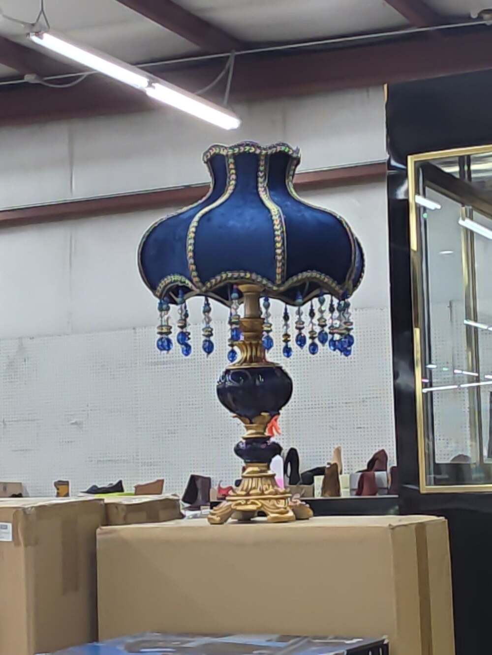 Royal Blue Victorian Table Lamp